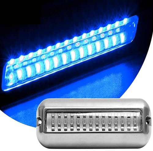 ALLOMN Lampe de bateau LED marine 12 V 27 LED en acier inoxydable étanche IP68 pour bateau, pont, kayak, yacht, navire de mer, croisière à Ponton (1)