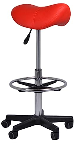 Fußbank (de:Sattelhocker ergonomischer Rollsattelhocker aus PU-Leder rot 24-32 3 Zoll höhenverstellbarer Zahnarztstuhl Sitz für Massageklinik Tattoo- und Spa-Salon)