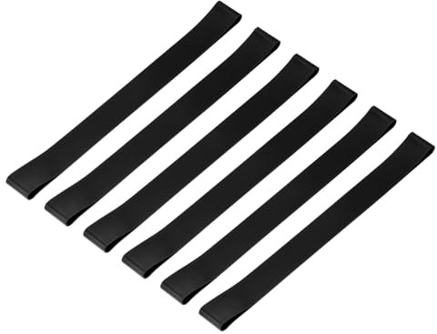 YOKIVE 12 Bandes De Serviette, Accessoires De Chaise en Caoutchouc Élastique Étirable en Silicone, Idéales pour Les Chaises De Plage, De Croisière Et De Piscine (Noir, 10x1-Pouce)