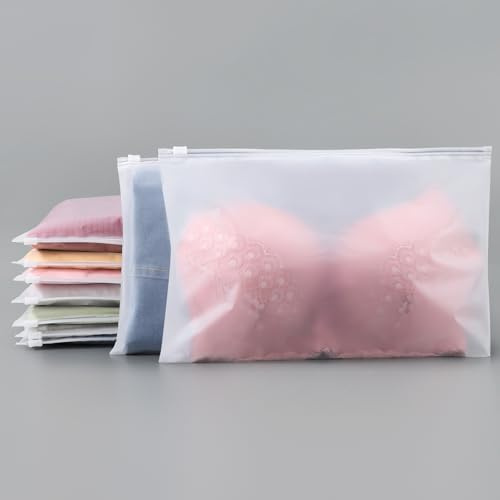 Svaldo Sac Hermétique Vetement, 50 Pièces 30 * 20cm Pochette Voyage Vetement, Pochette Transparente Zippée, Rangement Sous Vetement (Sans Trous de Ventilation)