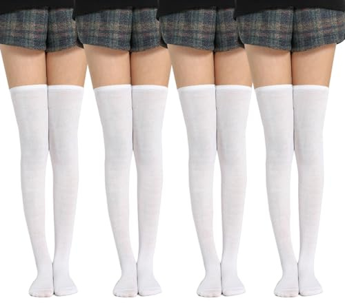 UILYNIU 4 Paia Calze al Ginocchio Donna, Sopra Ginocchio Autoreggenti Sportive Coscia Alta, Lunghe da Stivale, Alte Invernali