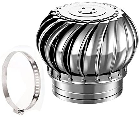 Comignoli girevoli Strumento pratico 304 acciaio inossidabile rotante camino cappuccio, Spinner anti-discendente si adatta alla maggior parte dei vasi di camino standard ventilatore turbina rotante