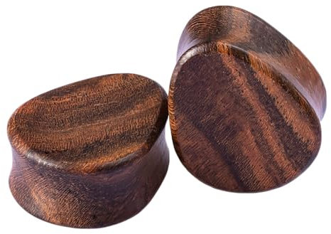 Tolldek 18mm Ohr Tunnel Dehner 2 Stücke, Tropfen Ohr Plugs Männer, Holz Braun Ohrringe Rock für Frauen Piercing Schmuck