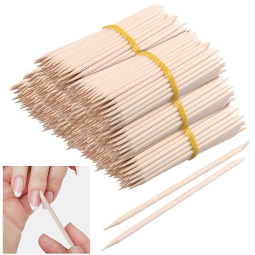 MANCHAP 1500 palitos de madera naranja, empujador de cutículas de madera para manicura, 11,4 cm