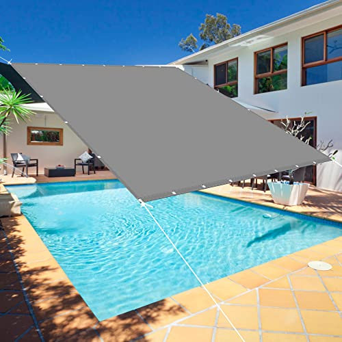 ACHBGTMQ Vela ombreggiante Impermeabile 4x6m per Giardino, Patio, Tenda da Sole Esterna con Protezione UV al 98%, Colore Grigio Chiaro