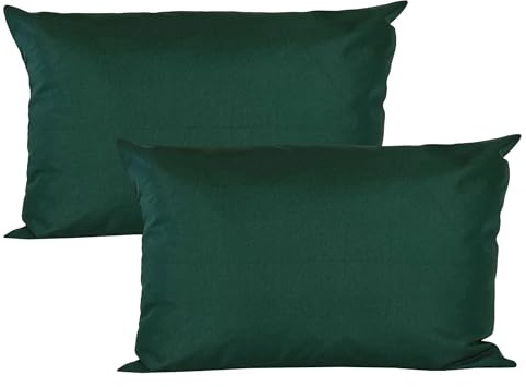 JACK 2er Set 40x60cm Outdoor Kissenhülle Kissenbezug Wasserfest Sitzkissen Lounge Kissen Garten Stuhl Lotus Effekt, Farbe:Dunkelgrün