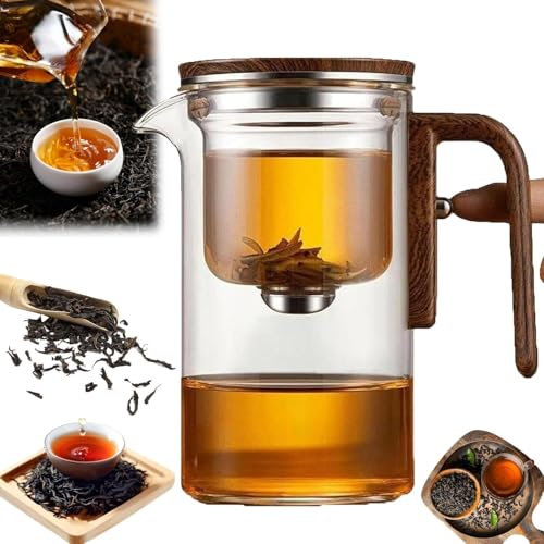 teiera degli assassini Teiera magnetica in vetro con di filtraggio Zenpour - Bollitore a goccia Elevaur Tranquility for un tè perfettamente preparato - Elegante teiera in vetro(520ML)