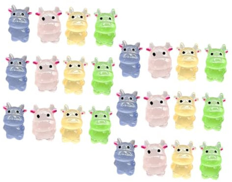 Toddmomy 24pièces Figurines De Vache Miniatures Lumineuses pour Décoration De Table Et Jardin