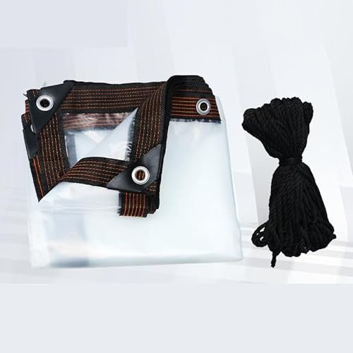 2 Juegos de Lona Transparente para Exteriores de 2x3 m, Lona Transparente con Ojales, 85 g/m², Toldo Reforzado, con Ojales de Acero Inoxidable para Leña, jardín, cenador, Camping