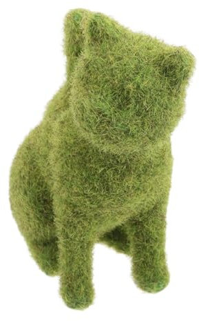 INOOMP Figurine De Chat Vert Statue Animalière Style Européen pour Décoration De Jardin Balcon Et Cour Ornement Réaliste Faux Mousse pour Extérieur
