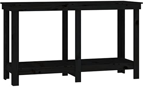 Banco de trabajo de madera de pino maciza, 140 x 50 x 80 cm, almacenamiento de herramientas estable para garaje y taller, duradero y respetuoso con el medio ambiente