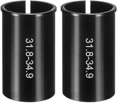 sourcing map 2pcs Alloy Bike Seat Post Reducer Shim 31.8mm to 34.9mm 60mm Length Aluminum Bicycle Reducing Sleeve Conversion Seat Post Tube Adapter for Mountain Bike Road Bike City Bike