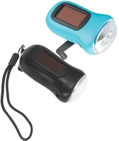 Gadpiparty 2stücke Solarbetriebene Taschenlampe Mit Handkurbel Wiederaufladbare Led-leuchte Für Camping Outdoor-wandern Notfalllicht Energiesparend