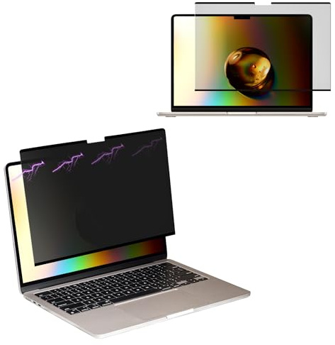 kwmobile Protector Pantalla Filtro Privacidad Compatible con Apple Macbook Pro 14.2 2024 M4 A3112 / A3185 / A3401 - para Teletrabajar en Aeropuerto Tren - Bloquea Luz Azul - Cómodo Montaje Magnético