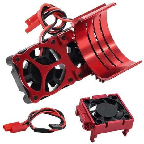 MotiveTech Ventola di Raffreddamento Doppia Componente per Veicoli Ricambio Professionale Dissipatore di Calore con Struttura Leggera Adatto per Modelli -3S, Rosso