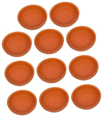 DECOMELODY 10pezzi Vassoi per Vasi da Fiori in Ceramica Rossa Vaschette per Acqua dei Vasi da Fiori per Giardinaggio Domestico Piatti per Piante Basi per