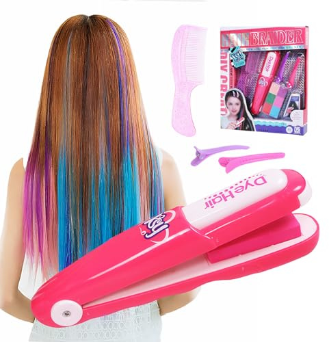 Spielzeug Haarfärbestift, Haarkreide für Mädchen, Magic Hair Styling Tools mit 6 Farbpaletten, Hair Chalk for Girls Set ab 4 Jahre, Geschenk Mädchen Geburtstag Weihnachten 4 5 6 7 8 9 Jahre