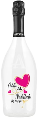 BRANDGIFT.IT Bottiglia Personalizzata Addio Al Nubilato Astoria Spumante Brut 75 ml Perlage Fine Persistente Sapore Fitto Ed Equilibrato Bottiglia Prosecco Personalizzata Per Brindisi Originali