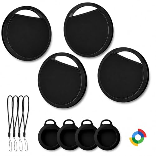 Localizador GPS Android. Smart Tag | Tracker Autorizado por Google | Pack 4 | Buscador Objetos Bluetooth | Compatible Google Find Hub | Rastreador Coche, Moto, Bicicleta, Llaves, Cartera, Equipaje