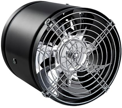 6 Inch 1-Way Exhaust Fan 220V 40W with Metal Mesh Cover, 600m³/h Air Volume Bathroom Ventilator for Kitchen, Black