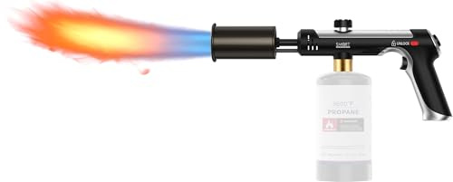SMART JERRY - Propane Torch Gun w/Adjustable Flame | Flame Thrower Gun BBQ Grill Torch | Blow Torch Gun for Searing, Charcoal Lighting & Cooling | Max 3272℉ (Propane Gas Not Included)