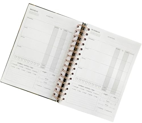 Lurrose Bloc-notes de Gestion Santé A5, Carnet de Planification D’agenda Spirale, Journal de Fitness pour Suivi des Exercices et Programme Quotidien, Cahier Léger pour Couleur Aléatoire