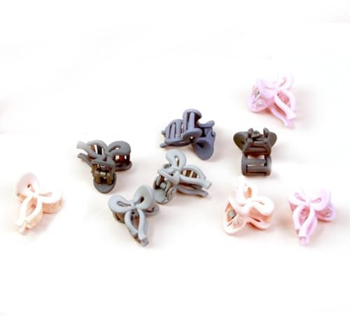 100 pezzi di piccole mollette per capelli, mini mollette a pinza per donne e ragazze, accessori portatili per capelli in colori vivaci misti a forma di fiocco, fiore e frutta. (H)