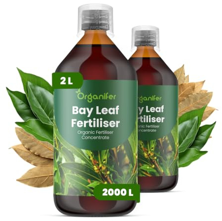 Fertilizante Líquido Para Laurel - 2x1L - NPK 3-4-3 | Fertilizante Para Hojas Sanas Y Raíces Fuertes - Favorece Vitalidad Y Aroma - Organifer