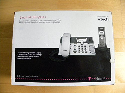 T-Home Sinus PA 301i Plus 1, ISDN-Tischtelefon mit Anrufbeantworter und zusätzlichem Mobilteil inkl. Ladeschale