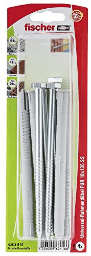 Fischer Universal-Rahmendübel FUR 10 x 135 SS K SB-K, 4 x Sicherheitsschraube 7 x 140 SW13, 062416