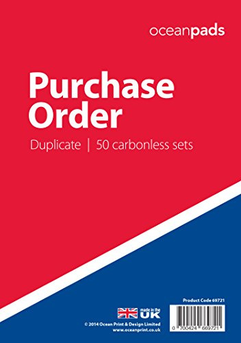 Purchase Order Book Duplicate A5 – 50 Numbered 2-Part NCR Sets – Carbonless Purchase Order Pad for Small Business, Trade & Office Use – Ocean Pads (69721)