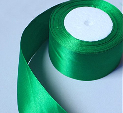 Green Satin Ribbon 50mm Wide 5 Meter for Gifts Wrap, Sew, Crafts, Party, Decorations, Bows, Cars, Dress, Events and Much More