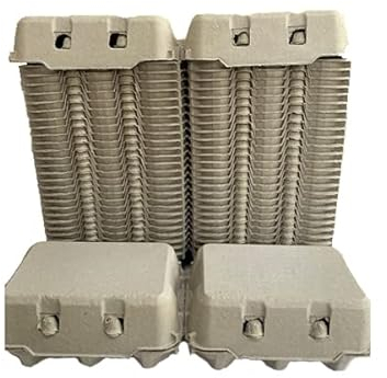 HAPPY CHICKENS 100 HALF DOZEN ECONOMY 'FLAT TOP' EGG BOXES SUITABLE FOR LABELS UP TO LRG EGGS