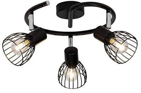 BRILLIANT Lámpara Blacky Spot Spiral 3flg negro | 3x D45, E14, 40W, adecuado para lámparas de caída (no incluidas) | Escala A ++ a E | Apto para lámparas LED