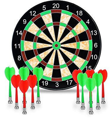 Towinle Dartboard, 17 Magnetic Dartboard with 12 Magnets Darts Arrows in 2 colors