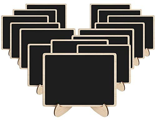 15er Pack Mini Chalkboards Schilder mit Staffelei, Mini Tafel Schilder mit Ständer für Essen, Hochzeit und Abschlussfeier, Food Signs und Special Event Dekoration von VOARGE