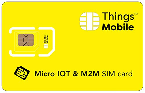 Tarjeta MICRO SIM de DATOS para IOT y M2M - Things Mobile - con cobertura global y red multioperador GSM/2G/3G/4G, sin costes fijos, sin vencimiento y con tarifas competitivas. 10€ de crédito incluido