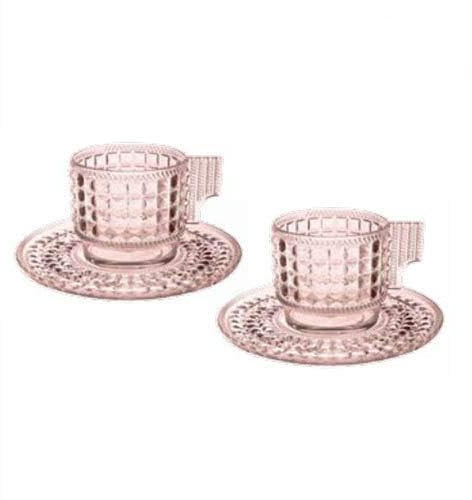 baci milano Set 2 Tazzine con Piattini Rosa