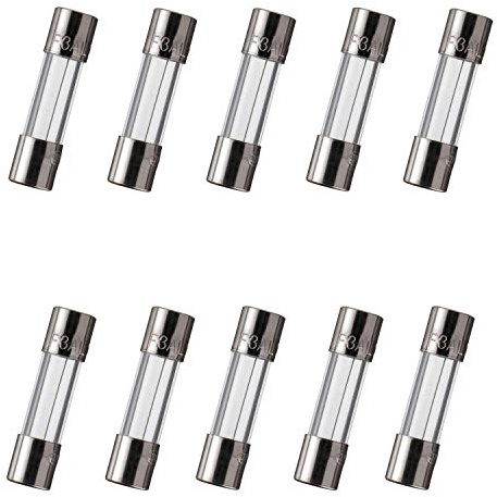 BOJACK 5x20 mm 3 A 3 amp 125 V 125 Volt 0.2x0.78 Inch F3AL125V Fast-Blow Glass Fuses (Pack of 10)