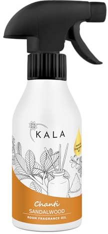 KALA - Lufterfrischer Duftölspray CHANTI, Raumspray mit Geruchsneutralisation, Raumduft Spray Hält bis zu 48h, Air Freshener mit Aktiv Neutralisator - Duft Sandelbaum, 250ml