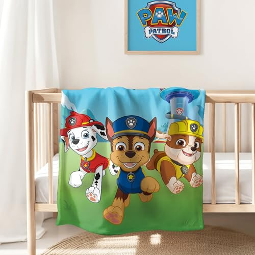 termana Kinder-Decke Paw Patrol kuschelig & weich 130x170 cm · Fleece-Decke für Mädchen und Jungen · Kuscheldecke · Geschenk für 3 Jährige