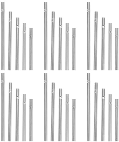 EXCEART KlangstäBe FüR Windspiel Aluminium RöHren 8 Zoll Silber DIY Set FüR Garten Outdoor Windspiel Basteln 30 StüCk