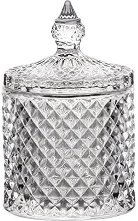RAN-Sucriers Vintage Sugar Sugar Bol avec couvercle, Rétro European Retro Trois-Dimensionnel Verre Jar Candy Jar Jar Jar avec couvercle