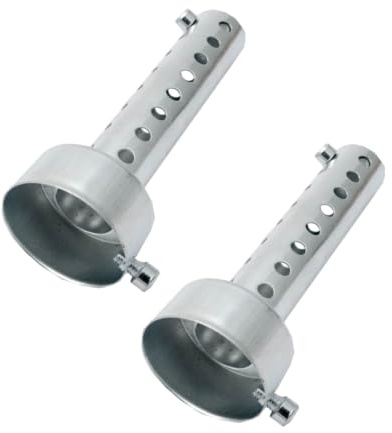 Riloer 2X 45mm Universal Motorrad Auspuff Schalldämpfer DB Killer Kurzschalldämpfer Silber