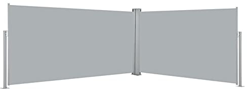 MOONAIRY Ausziehbare Seitenmarkise, Sichtschutz Terrasse, Windschutz Balkon, Vertikalmarkise, Balkon Seitensichtschutz, Balkon Sonnenschutz, 160x600 cm Grau