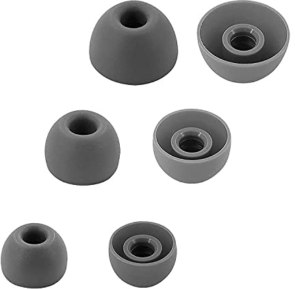 Aiivioll 6Pcs Silicone Ear Tips for Beats Fit Pro/Studio Buds Dark Gray | Soft hypoallergenic silicone for comfort, snug fit locks earbuds in place, enhances bass by sealing ear canal