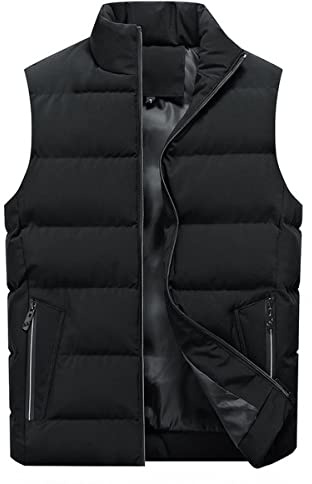 YOUTHUP Weste Herren Steppweste Winter Freizeit Wärme Ärmellose Sportweste Outdoor Stehkragen Winterweste, Schwarz LHB-01, M