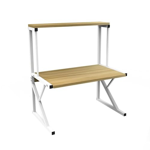 homewell Mikrowellen Regal 2,5-stufiges, Mikrowellenständer E-Form Stabil und Licht, Küchenregal Organizer für Platzsparende Möbel (Nussbaum, 54 x 34,5 x 65 cm)
