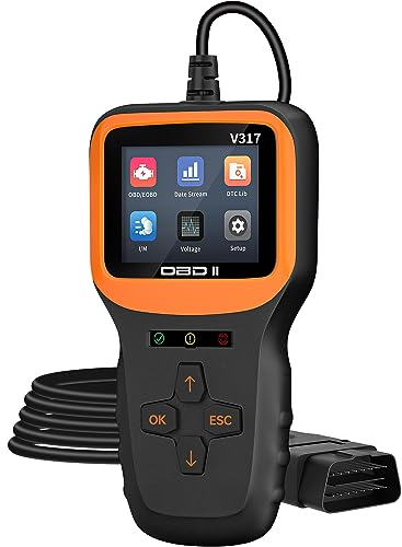 BGFOX V317 OBD2 - Dispositivo diagnostico OBD2 per auto, lettore di codici di errore del motore, dispositivo diagnostico OBDII/EOBD, per tutte le auto del protocollo OBDII (schermo LCD a colori)