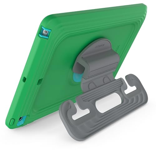 OtterBox Made for Kids Schutzhülle für iPad 7., 8. und 9. Generation (10,2 Zoll Display – 2019, 2020 & 2021 Version) mit Ständer und Auto-Kopfstützenhalterung – Neugieriges Grün